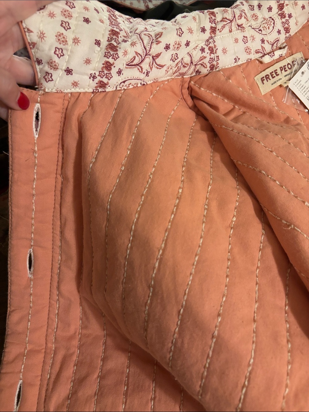 Free People Alexie Print Boxy Quilted Jacket-Size Medium MSRP $198 - Picture 9 of 11
